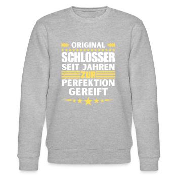 Zur Perfektion gereifter Schlosser - Stanley/Stella Unisex Bio-Sweatshirt CHANGER  - Grau meliert - Vorne - Nik (191cm) & Marisol (170cm)