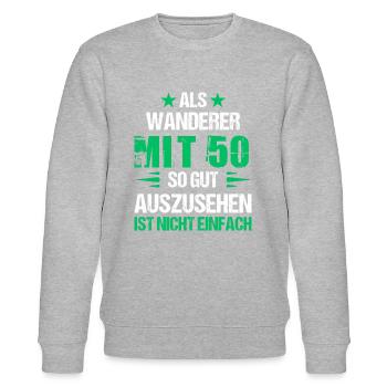 Mit 50 gut aussehender Wanderer - Stanley/Stella Unisex Bio-Sweatshirt CHANGER  - Grau meliert - Vorne - Nik (191cm) & Marisol (170cm)