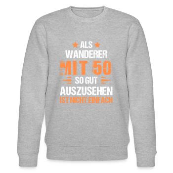 Mit 50 gut aussehender Wanderer - Stanley/Stella Unisex Bio-Sweatshirt CHANGER  - Grau meliert - Vorne - Nik (191cm) & Marisol (170cm)