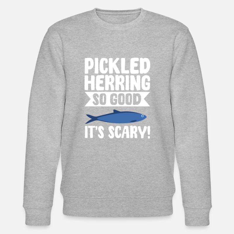 eLustiger Eingelegter Hering Geschenkidee - Stanley/Stella Unisex Bio-Sweatshirt CHANGER  - Grau meliert