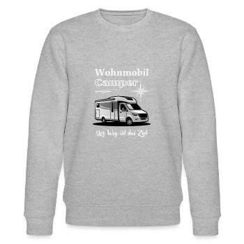 Wohnmobil Camper-Wohnmobil Spruch und Motiv - Stanley/Stella Unisex Bio-Sweatshirt CHANGER  - Grau meliert - Vorne - Nik (191cm) & Marisol (170cm)