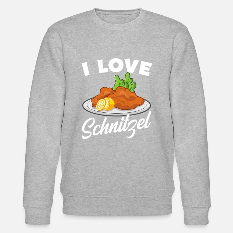 I love Schnitzel - Stanley/Stella Unisex Bio-Sweatshirt CHANGER  - Grau meliert