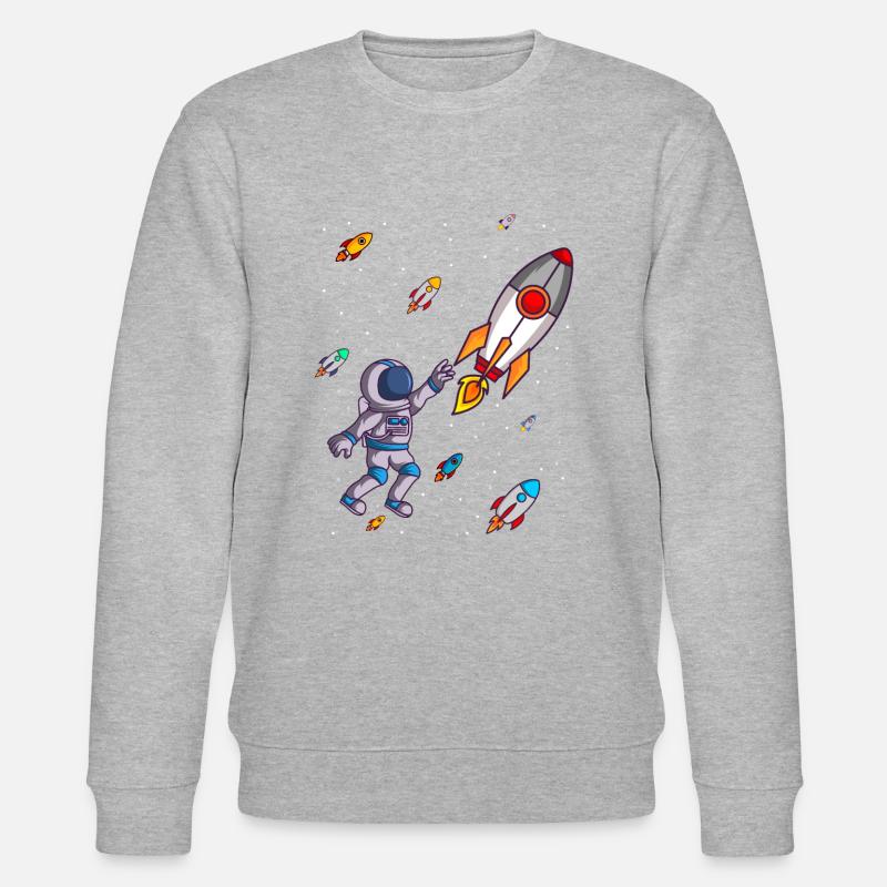 Fusées spatiales avec des astronautes - Sweat bio CHANGER Stanley/Stella Unisexe - gris chiné