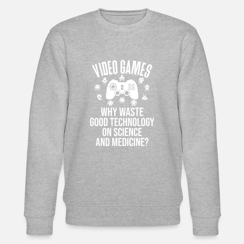 Retro Zocker Sprüche Gaming Geschenk - Stanley/Stella Unisex Bio-Sweatshirt CHANGER - Grau meliert