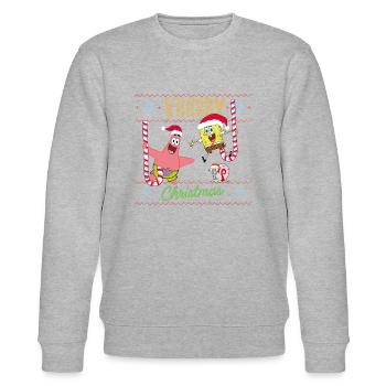 SpongeBob Schwammkopf Krabby Christmas - Stanley/Stella Unisex Bio-Sweatshirt CHANGER  - Grau meliert - Vorne - Nik (191cm) & Marisol (170cm)