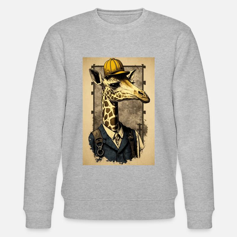 Giraffe der Arbeiterklasse - Stanley/Stella Unisex Bio-Sweatshirt CHANGER  - Grau meliert