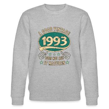 30. Geburtstag 1993 30er Guter Jahrgang - Stanley/Stella Unisex Bio-Sweatshirt CHANGER  - Grau meliert - Vorne - Nik (191cm) & Marisol (170cm)
