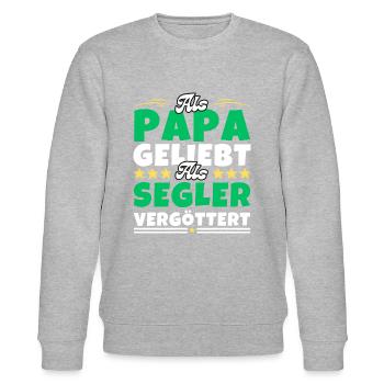 Als Papa geliebt, als Segler vergöttert - Stanley/Stella Unisex Bio-Sweatshirt CHANGER  - Grau meliert - Vorne - Nik (191cm) & Marisol (170cm)