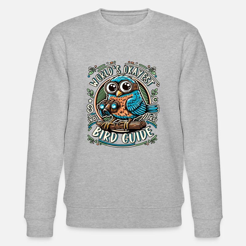 Weltbester Okayer Bird Guide Vogelbeobachtung - Stanley/Stella Unisex Bio-Sweatshirt CHANGER  - Grau meliert