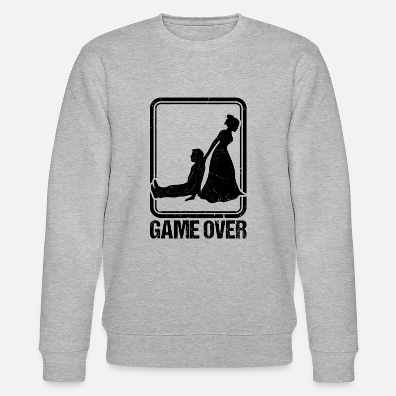 Game Over Hochzeit - Stanley/Stella Unisex Bio-Sweatshirt CHANGER  - Grau meliert
