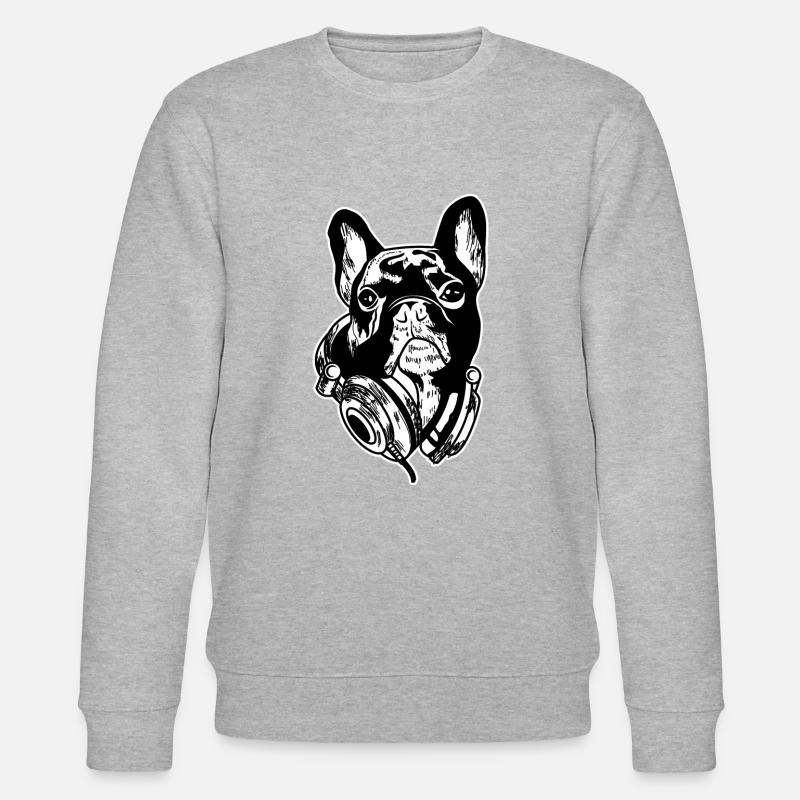Pug DJ - Pug Life - Stanley/Stella Unisex Bio-Sweatshirt CHANGER  - Grau meliert