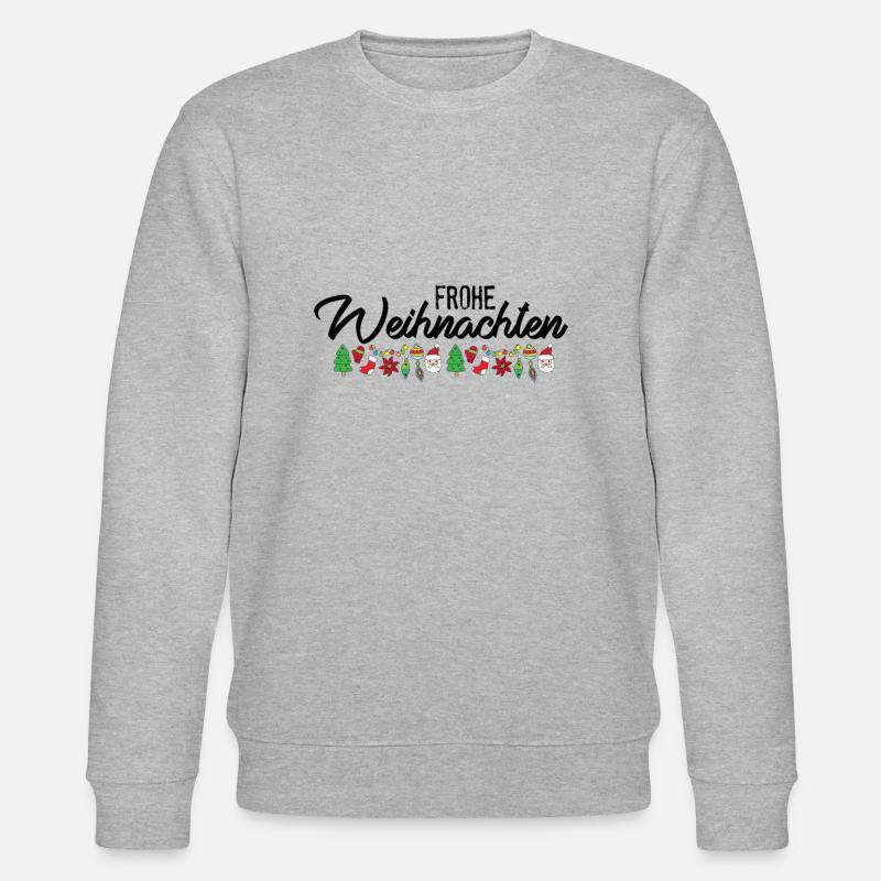 Frohe Weihnachten - Stanley/Stella Unisex Bio-Sweatshirt CHANGER  - Grau meliert