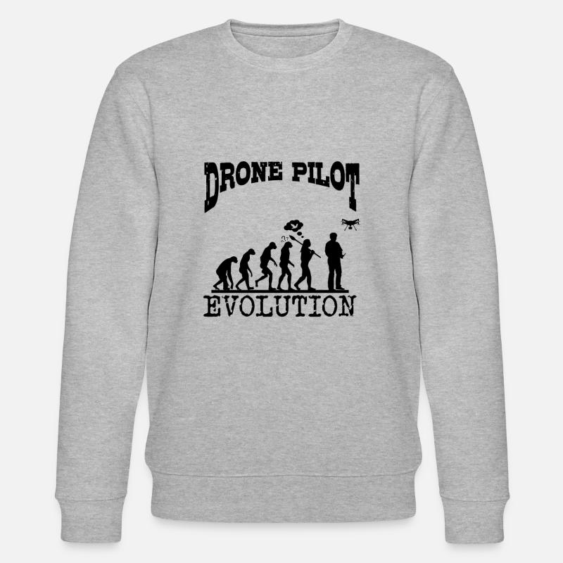 Drone evolution - Stanley/Stella CHANGER Unisex Organic Sweatshirt - heather grey