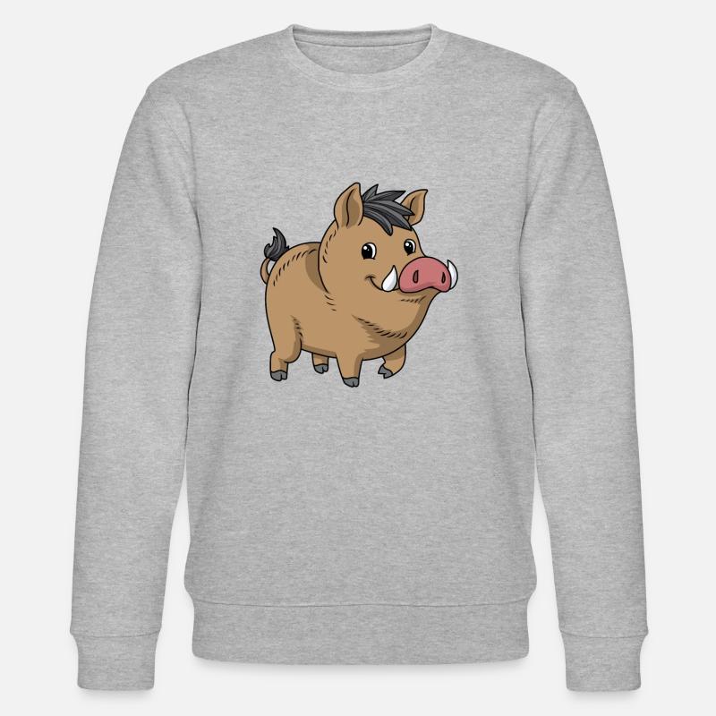 Comic Wildschwein - Stanley/Stella Unisex Bio-Sweatshirt CHANGER  - Grau meliert