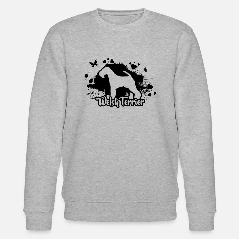 WELSH TERRIER Chien Wilsigns - Sweat bio CHANGER Stanley/Stella Unisexe - gris chiné