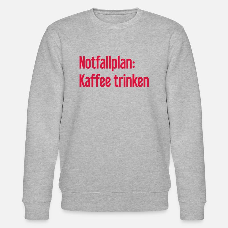 Kaffee-Notfallplan - Stanley/Stella Unisex Bio-Sweatshirt CHANGER  - Grau meliert