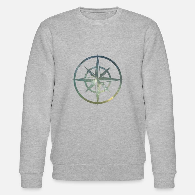 Kompass Himmelrichtungen - Stanley/Stella Unisex Bio-Sweatshirt CHANGER  - Grau meliert