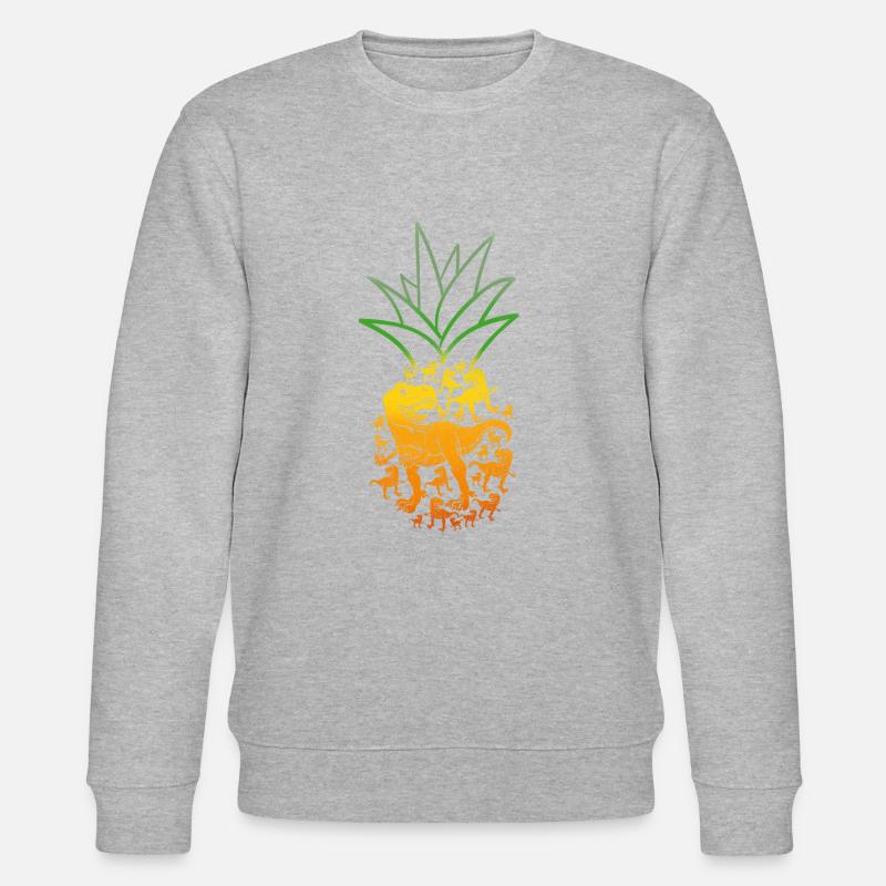 Ananas T-Rex - Stanley/Stella Unisex Bio-Sweatshirt CHANGER  - Grau meliert