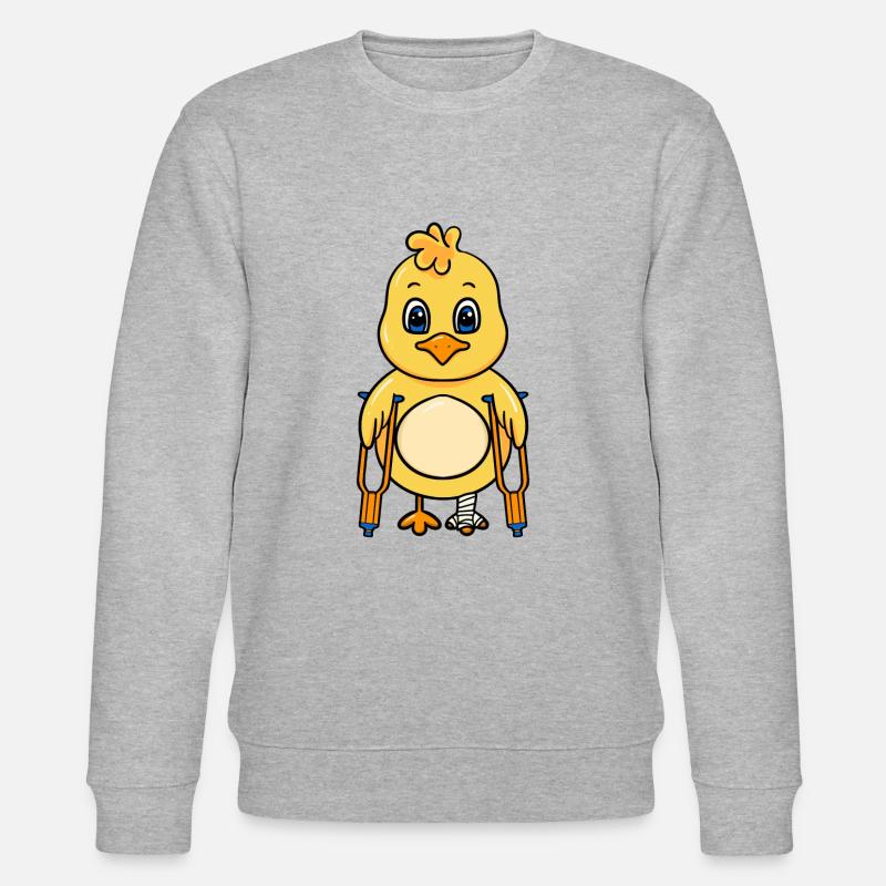 Küken mit gebrochenem Bein - Stanley/Stella Unisex Bio-Sweatshirt CHANGER  - Grau meliert