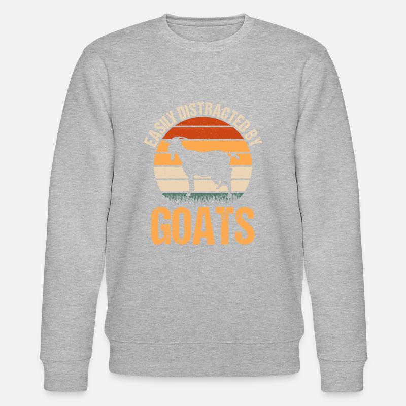 Easily Distracted By Goats - Stanley/Stella Unisex Bio-Sweatshirt CHANGER  - Grau meliert