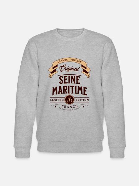 Département 76 Département Seine-Maritime France - Sweat bio CHANGER Stanley/Stella Unisexe - gris chiné