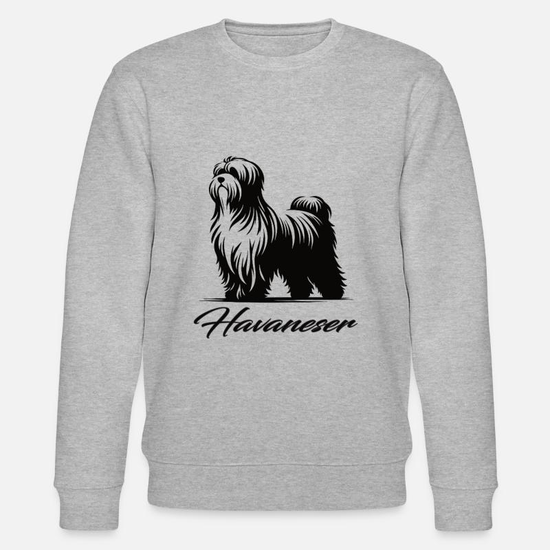 Fluffy Havanese – Small and charming - Stanley/Stella CHANGER Unisex Organic Sweatshirt - heather grey