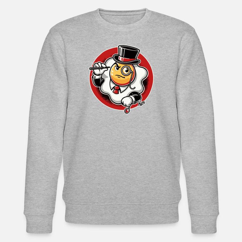 Oeuf au plat élégant gentleman - Sweat bio CHANGER Stanley/Stella Unisexe - gris chiné