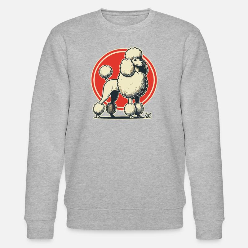Caniche rétro majestueux - Sweat bio CHANGER Stanley/Stella Unisexe - gris chiné