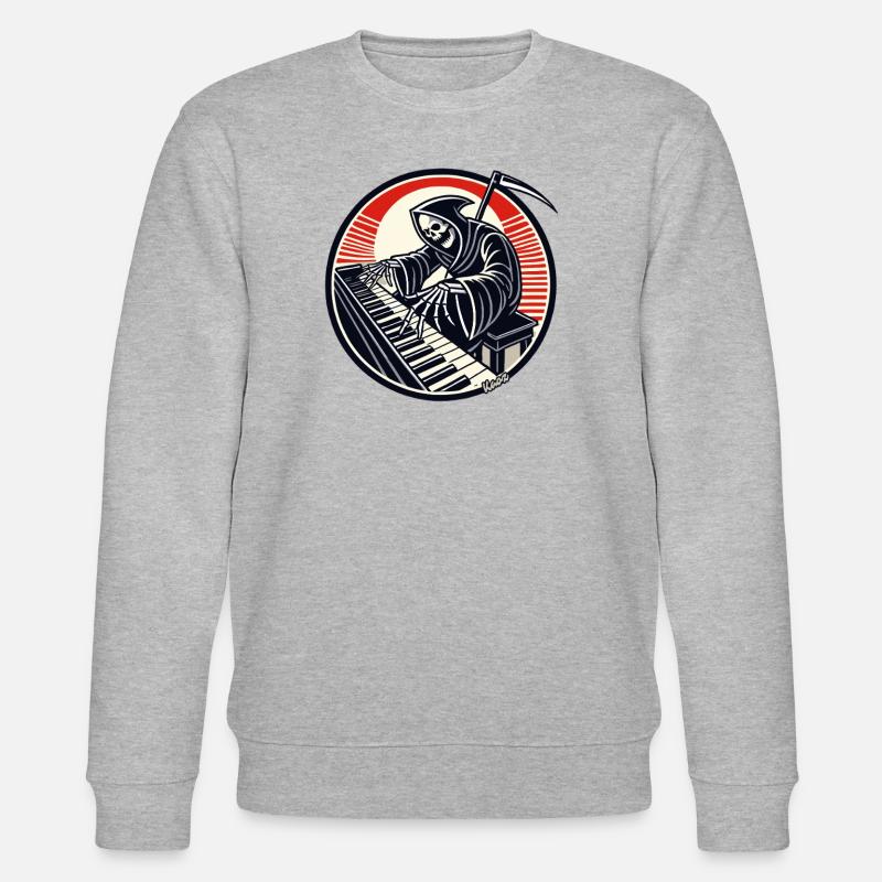 Drôle de squelette au piano - Sweat bio CHANGER Stanley/Stella Unisexe - gris chiné