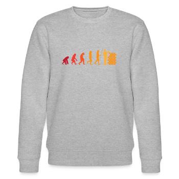 Maurer Evolution | cadeau de constructeur de mur drôle - Sweat bio CHANGER Stanley/Stella Unisexe - gris chiné - Devant - Nik (191cm) & Marisol (170cm)