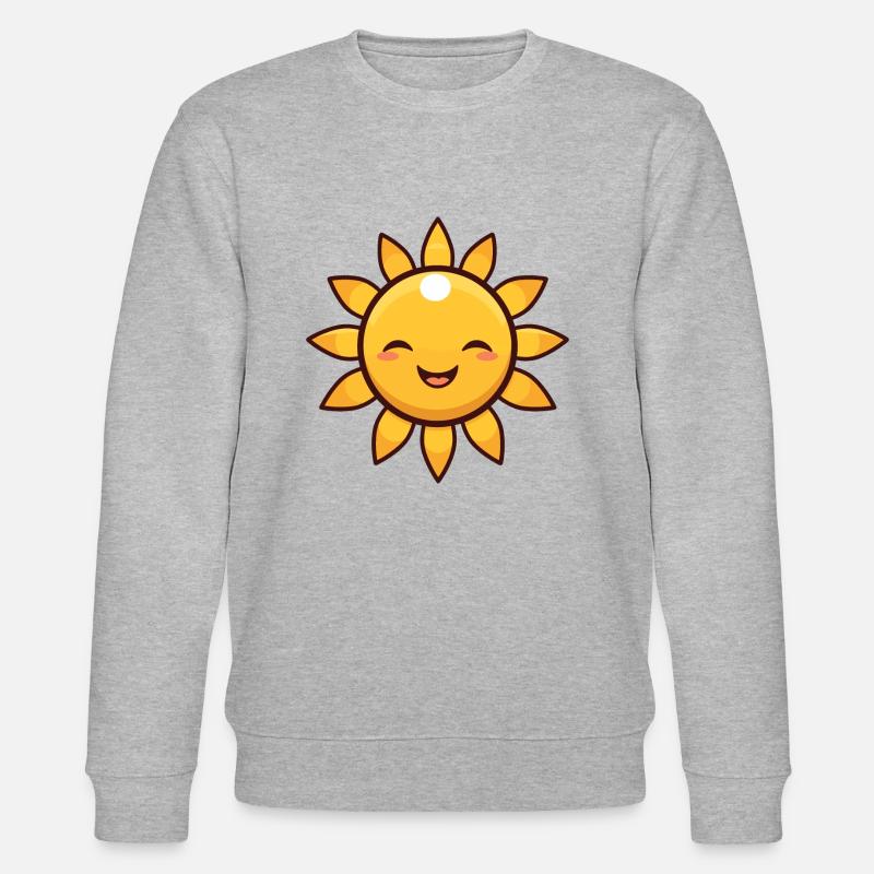 Lachende Sonne Sommer Spass Geschenk - Stanley/Stella Unisex Bio-Sweatshirt CHANGER  - Grau meliert