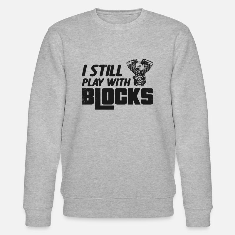 Play with block engine - Stanley/Stella Unisex Bio-Sweatshirt CHANGER  - Grau meliert