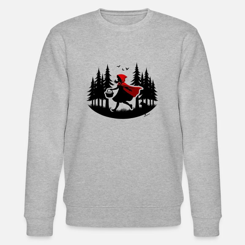 Wie ein Rotkäppchen durch den Wald, Achtung Wolf! - Stanley/Stella Unisex Bio-Sweatshirt CHANGER  - Grau meliert