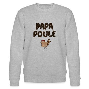 Papa poule humour - Sweat bio CHANGER Stanley/Stella Unisexe - gris chiné - Devant - Nik (191cm) & Marisol (170cm)