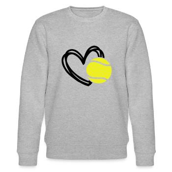 Tennis heart sport - Stanley/Stella CHANGER Unisex Organic Sweatshirt - heather grey - Front - Nik (191cm) & Marisol (170cm)
