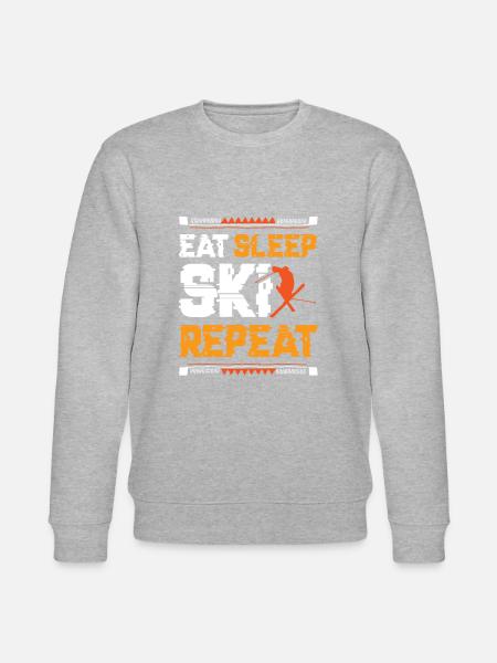 Eat Sleep Ski Repeat - Stanley/Stella CHANGER Unisex Organic Sweatshirt - heather grey