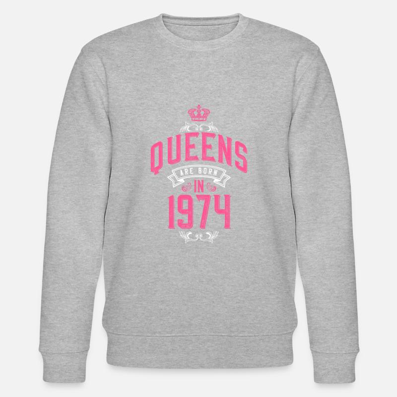 Queens born in 1974 - Stanley/Stella Unisex Bio-Sweatshirt CHANGER  - Grau meliert