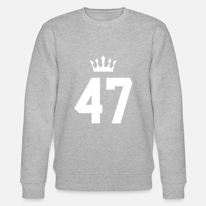 47 Number crown - Stanley/Stella CHANGER Unisex Organic Sweatshirt - heather grey