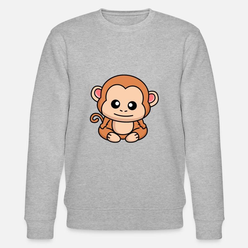 Affe Comic Tier - Stanley/Stella Unisex Bio-Sweatshirt CHANGER  - Grau meliert