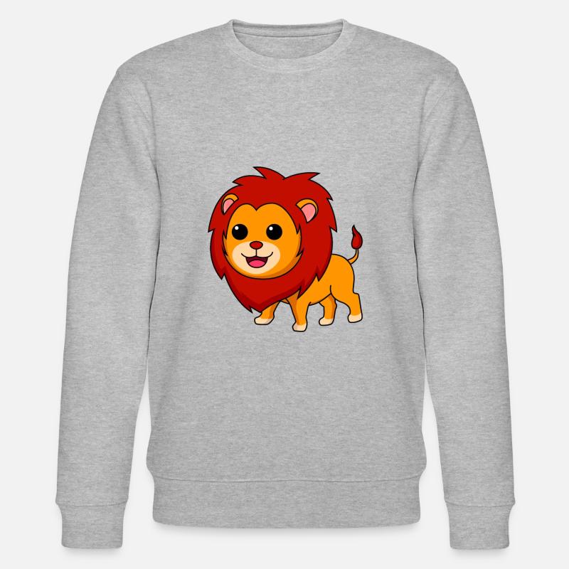 Lion Comic Animal - Sweat bio CHANGER Stanley/Stella Unisexe - gris chiné