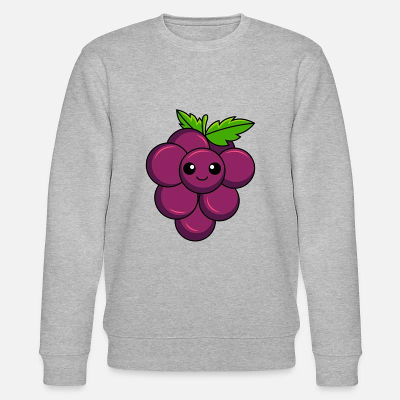 Weintraube Comic - Stanley/Stella Unisex Bio-Sweatshirt CHANGER  - Grau meliert