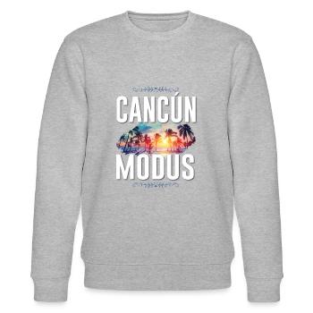 Cancun Mode - Stanley/Stella CHANGER Unisex Organic Sweatshirt - heather grey - Front - Nik (191cm) & Marisol (170cm)