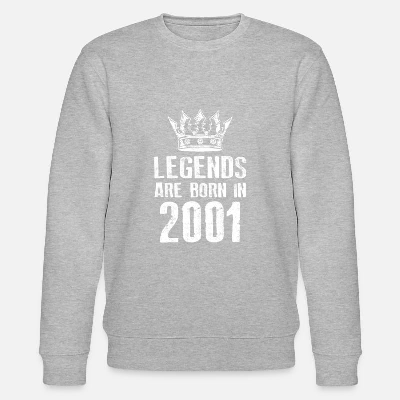 2001 legends born in - Stanley/Stella Unisex Bio-Sweatshirt CHANGER  - Grau meliert