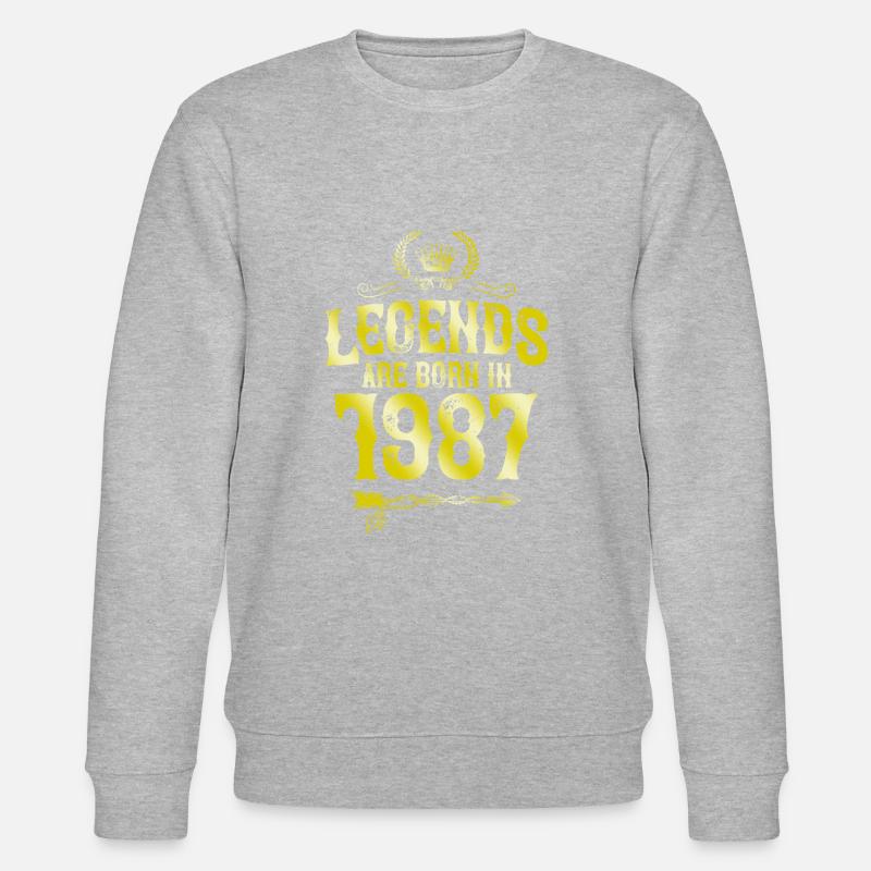 1987 legends born in - Stanley/Stella CHANGER Unisex Organic Sweatshirt - heather grey