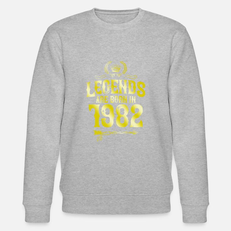 1982 legends born in - Stanley/Stella Unisex Bio-Sweatshirt CHANGER  - Grau meliert