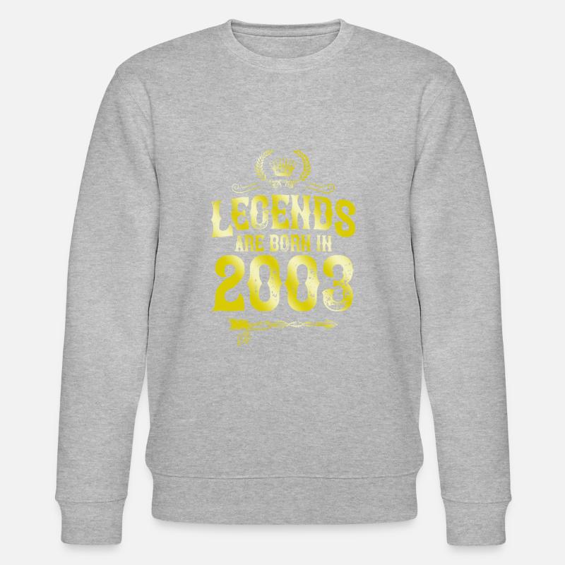 Légendes de 2003 nées en - Sweat bio CHANGER Stanley/Stella Unisexe - gris chiné
