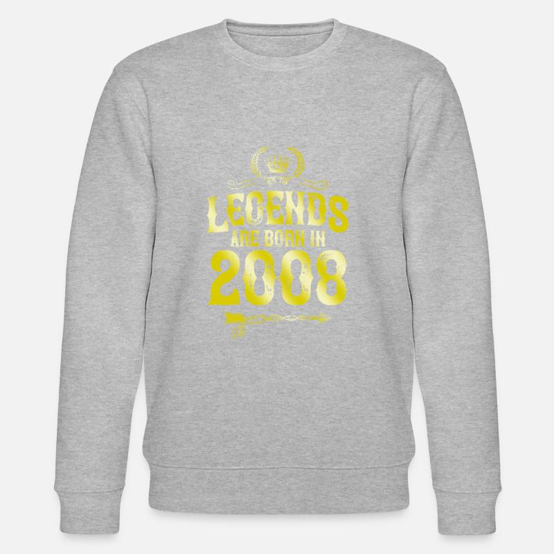 2008 legends born in - Stanley/Stella Unisex Bio-Sweatshirt CHANGER  - Grau meliert