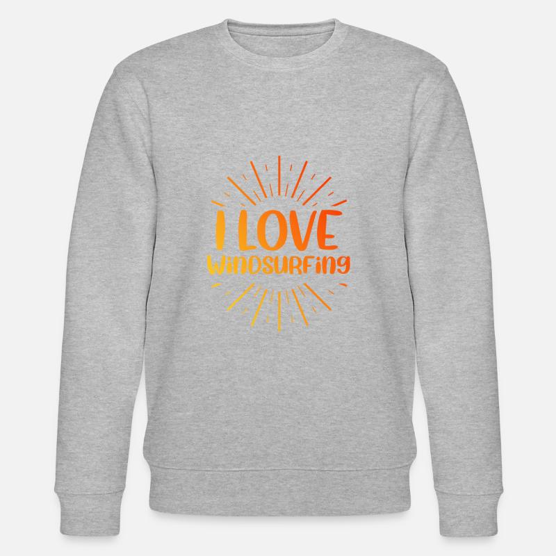 Ich liebe Windsurfen - Stanley/Stella Unisex Bio-Sweatshirt CHANGER  - Grau meliert
