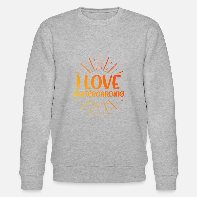 Ich Liebe Skateboard - Stanley/Stella Unisex Bio-Sweatshirt CHANGER  - Grau meliert