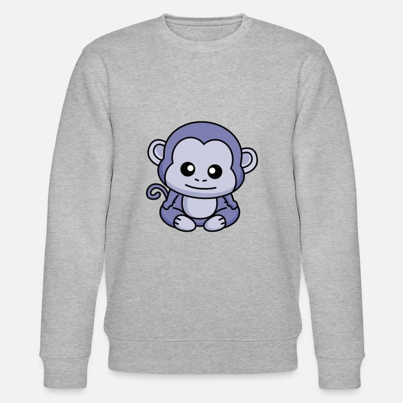 Affe Comic Tier - Stanley/Stella Unisex Bio-Sweatshirt CHANGER  - Grau meliert